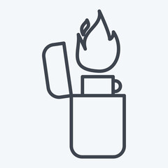 Icon Lighter. related to Light symbol. line style. design editable
