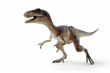 Naklejka premium Velociraptor: Understanding the Characteristics of a Killer Isolated On White Background