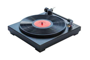 Reviving Nostalgia: Vintage Vinyl Record Players Isolated On White Background