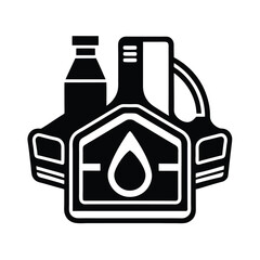 Black Engine Oil Symbol Vector Icon