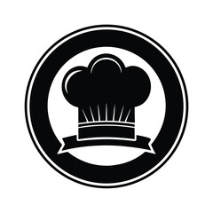 Abstract Chef Hat Round Icon Vector
