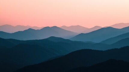 Pink Sunset Mountains
