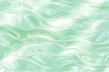 Abstract mint green and white fluid pattern design.