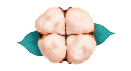 Isolated Cotton Plant with Leaves