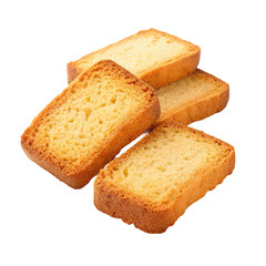 Cake rusks png crispy rusks png baked cake rusks png tea time snack png dry biscuits png white background image