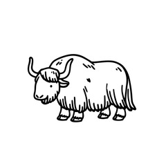 Obraz premium Hand-drawn yak illustration ideal for children's books, educational materials, or nature-themed designs. Perfect for adding whimsical touch to any project, bringing creativity to life.