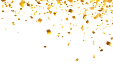 Gold confetti effect png, transparent background