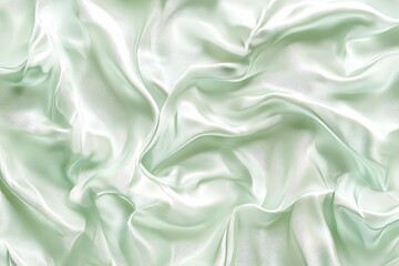 Obraz premium Soft, pale green silk fabric draped in folds.