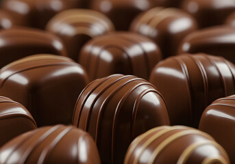 Naklejka premium Circular Pattern Super Closeup Single Praline Foreground Focus