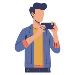 Man Taking a Photo Stock Vector for Commercial Use Online