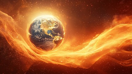 Earth engulfed in fiery flames (1)