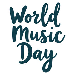 world music day handwriting text design.