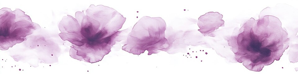 Fototapeta premium Soft Violet Watercolor Floral Border, Elegant Design A Serene and Tranquil Backdrop for Invitations