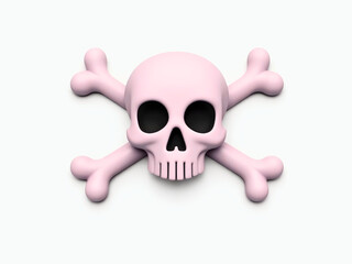 A spooky pirate skull and crossbones illustration is a classic symbol of death and danger