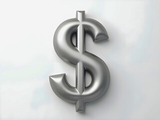 A 3D gold dollar sign, a symbol of wealth and finance, stands on a clean white background, representing the American currency in business and the global market
