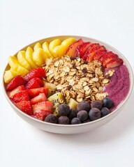 Colorful Smoothie Bowl with Fresh Fruit and Granola for a Healthy Breakfast Full of Vibrant Energy