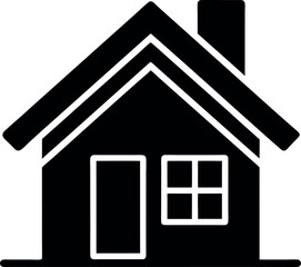 Web Home Silhouette Vector – Simple Black Internet Icon Illustration