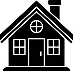 Web Home Silhouette Vector – Simple Black Internet Icon Illustration