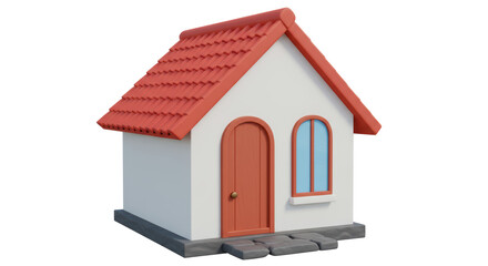 Isolated Simple Cartoon House
