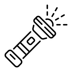 A linear icon depicting the design of a flashlight