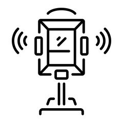A linear icon depicting a directional signal pole