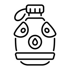 Linear icon showing a portable water canteen