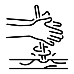 A line style icon of a fire starter tool