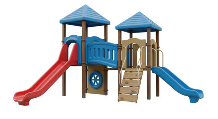 Isolated Playground with Slides