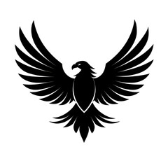 Obraz premium Majestic Eagle Silhouette: A Stunning Black and White Design on Transparent background