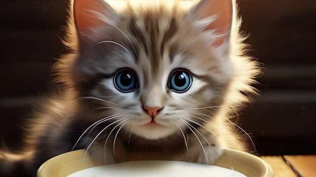 Katzenbaby beim Milchtrinken