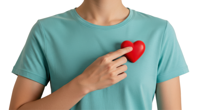 Isolated Heart on Shirt