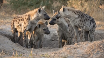 Hyena Clan Gathering Near Den