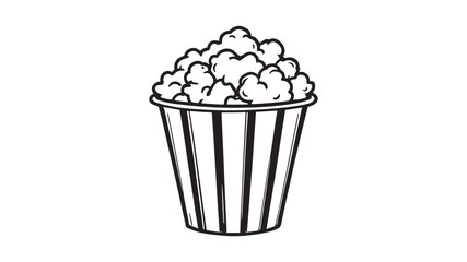 popcorn bucket line art creative drawing of snack container