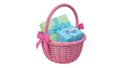 Isolated Basket of Gifts