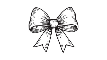Red bow line art simple elegant minimalistic drawing design style