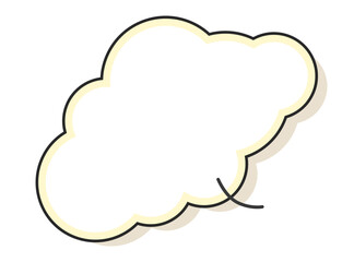 影のあるモコモコの縁取り線の吹き出し　2