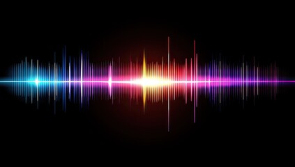 Vibrant multicolored sound wave visualization on black background