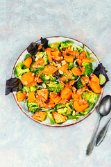 Vegan lunch plate vegetable salad.