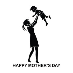 Happy Mother's Day Vector Art Illustration