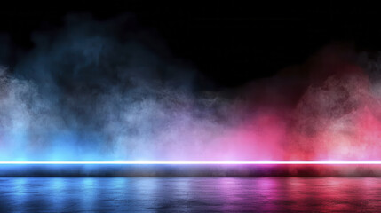 Fototapeta premium stylish Halloween scene featuring glowing fog with vibrant blue and pink hues, creating mysterious atmosphere