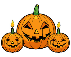 Spooky Halloween Pumpkins with Candles