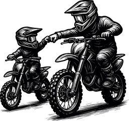 Riders vector black silhouette print design for T-Shirt