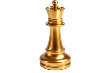 A majestic gold queen chess piece adds luxury and grace to your classic game collection