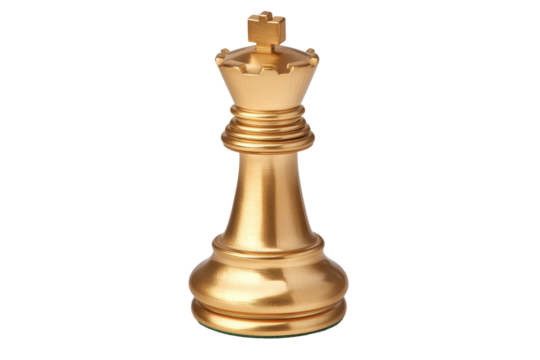The gold queen chess piece captures the essence of intellect control and graceful dominance in play