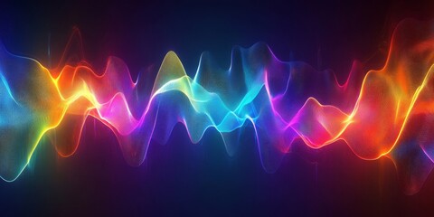 Colorful Abstract Waveform Digital Art