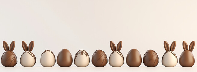 Chocolate Easter Eggs with Copy Space Decor