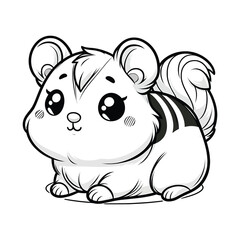 Cute Striped Animal Illustration in Black and White