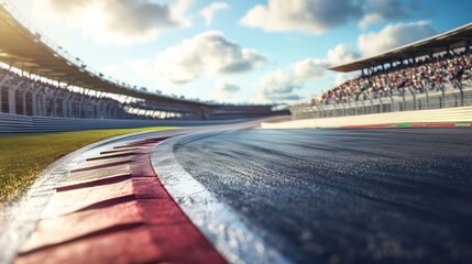 Fototapeta premium Asphalt Racetrack: Thrilling Speed and Competition