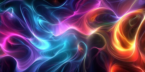 Obraz premium Abstract Colorful Glowing Lines Design