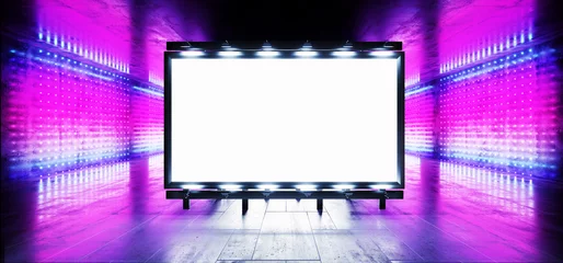 Sci Fi Billboard Showroom Commercial Empty Plane Space Realistic Warehouse Garage Room Studio Light Shadows Concrete Cement Metal Structure 3D Rendering © IM_VISUALS
